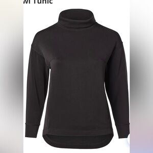 Danskin Cloud Scuba black Cowl Tunic Pullover black longline Sweatshirt MEDIUM